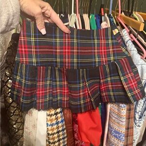 Plaid Mini Skirt - Red and Black